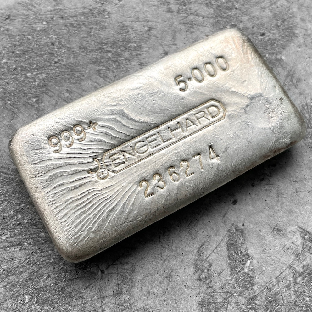 5oz Engelhard Silver bar - Nice pour lines