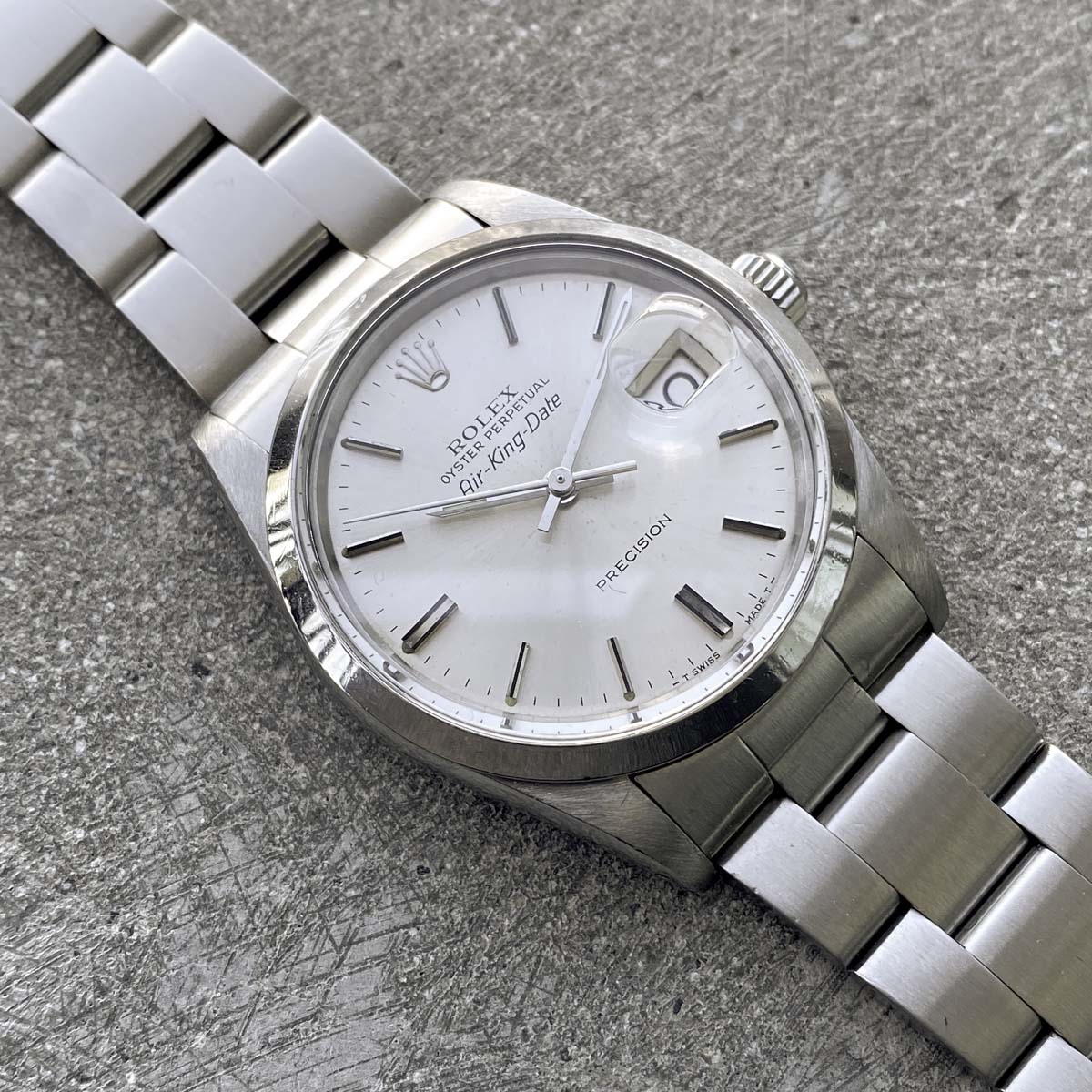 1987 Rolex Air King Date 34mm Watch 5700N Stainless Steel Oyster Bracelet