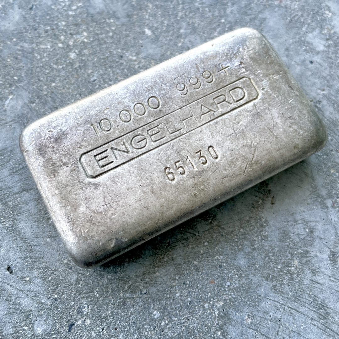 Engelhard 5 Digit 10oz .999 Silver Bar