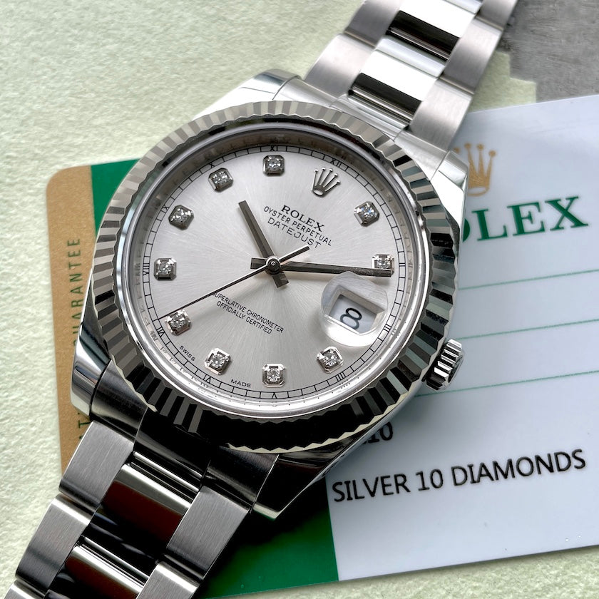 41mm Rolex Datejust factory diamond dial 116334