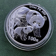 Load image into Gallery viewer, 2004 China 100 Yuan 1/2 oz .9999 Palladium Panda + 1/2oz 1996 Gold Panda Coin
