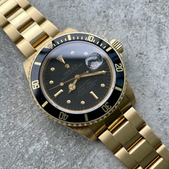 1981 Rolex Submariner Yellow Gold 16808 Matte Black Dial