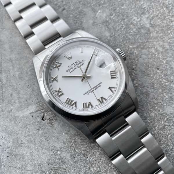 Rolex Datejust 36mm White Roman Numeral Dial 16200