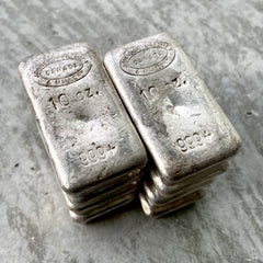 8 X Johnson Matthey Mallory 10oz .999 Vintage Silver Bars