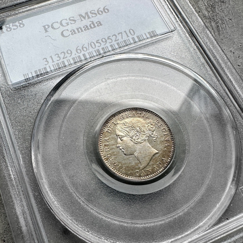 1858 Canada 10 Cent Dime PCGS MS 66