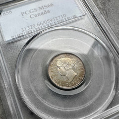 1858 Canada 10 Cent Dime PCGS MS 66