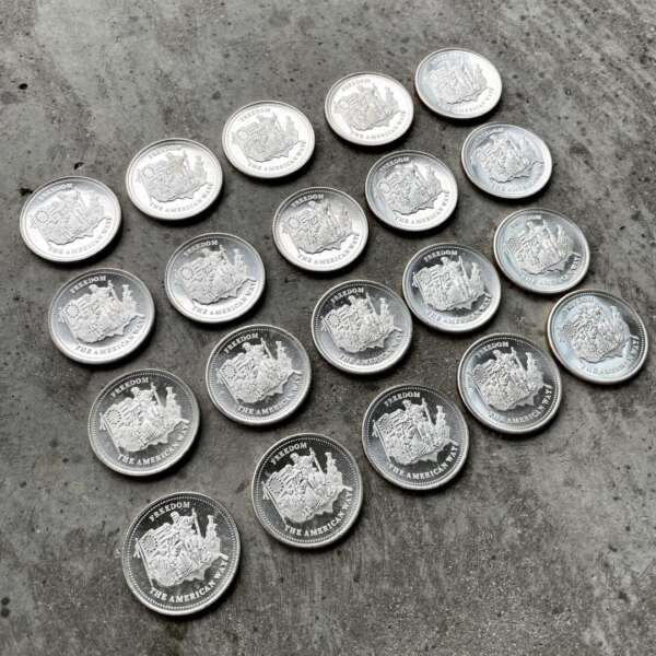 BU Roll of 20 Johnson Matthey 1oz .999 Fine Silver Rounds