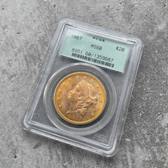 1867 United States $20 Gold Double Eagle PCGS MS 60