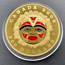 Load image into Gallery viewer, $300 2009 Four Seasons Canada Gold 14KT Coin - Red Enamel Summer Moon Mask
