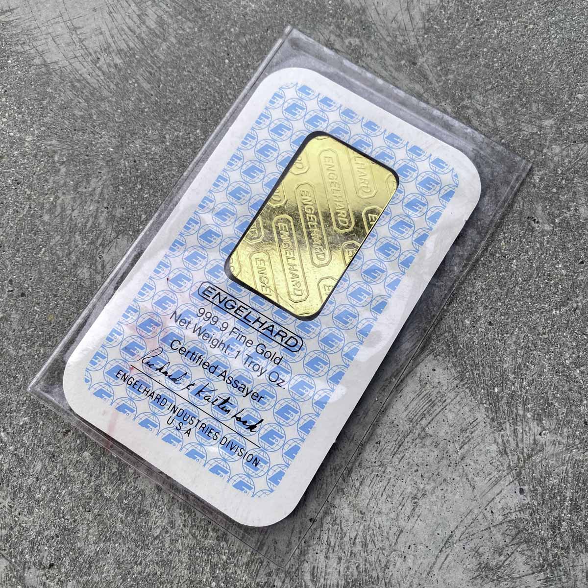 Engelhard 1oz .999 Pure Gold Bar in Original Assay Card