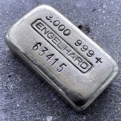 Stunning Engelhard 3 oz .999 Silver Poured Bar