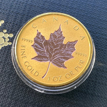 Load image into Gallery viewer, 2019 Gold Maple reverse proof with Rose Gold inlay - 40th anniversary of the Gold maple
