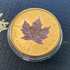 2019 Gold Maple reverse proof with Rose Gold inlay - 40th anniversary of the Gold maple