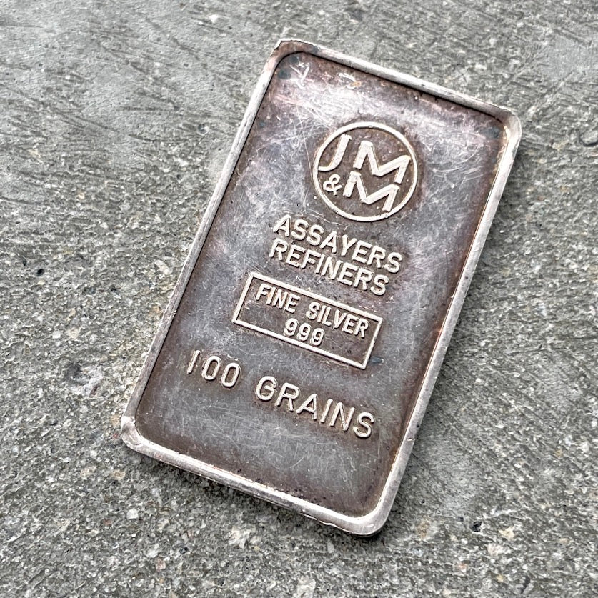 100 Grains Johnson Matthey and Mallory Silver bar