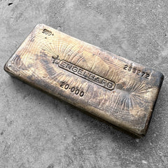 Engelhard 20oz Poured bar with attractive toning and pretty pour lines