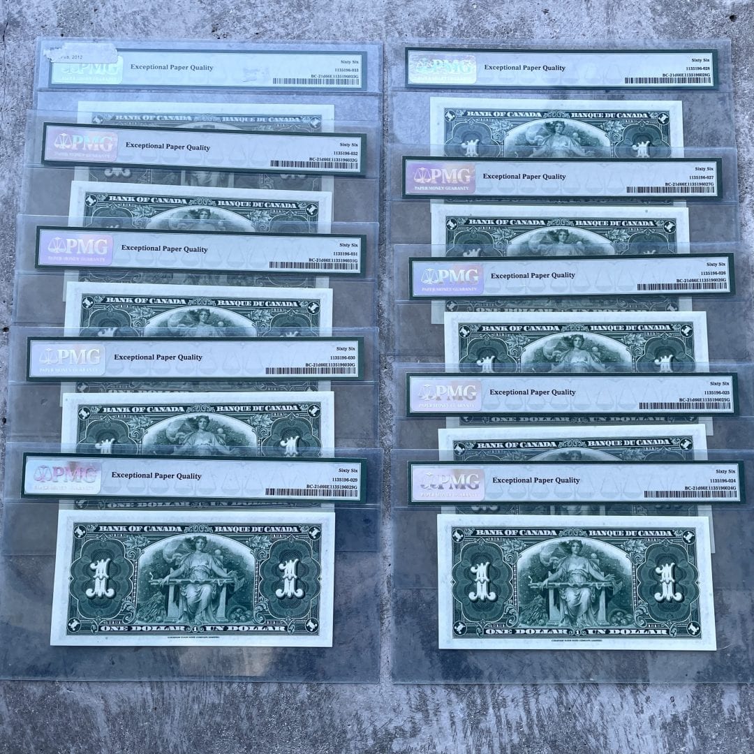 10 Consecutive 1937 $1 Notes PMG Gem UNC-66 EPQ