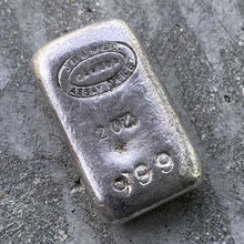 Load image into Gallery viewer, Johnson Matthey &amp; Mallory 2oz .999 Fine Silver Bar
