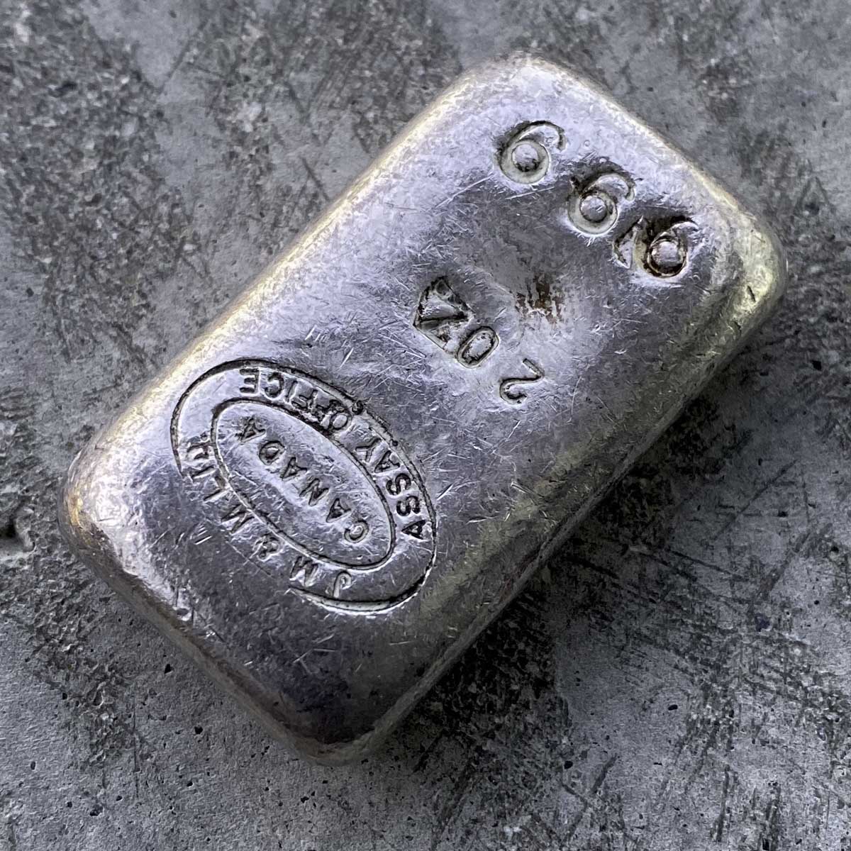 Johnson Matthey & Mallory 2oz .999 Fine Silver Bar