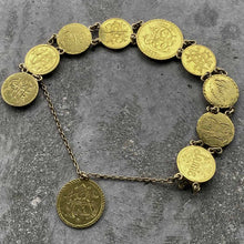 Load image into Gallery viewer, Stunning Vintage 22KT solid Gold US Love Token Coin Bracelet from 1887
