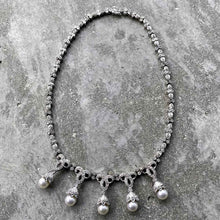 Load image into Gallery viewer, 14K White Gold Necklace set with 5+ Carats of diamonds and Cultured Pearls
