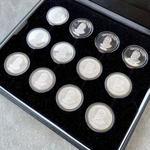 Load image into Gallery viewer, 12 x 1 oz Johnson Matthey .999 Silver Eaton round - Full Set Zodiac - With COA
