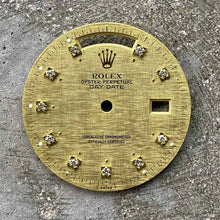 Load image into Gallery viewer, Original Rolex Linen dial President 18038 18238 - Factory Diamonds + Dot Accents
