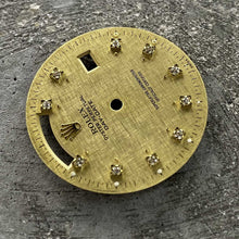 Load image into Gallery viewer, Original Rolex Linen dial President 18038 18238 - Factory Diamonds + Dot Accents
