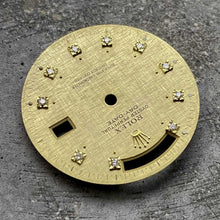 Load image into Gallery viewer, Original Rolex Linen dial President 18038 18238 - Factory Diamonds + Dot Accents
