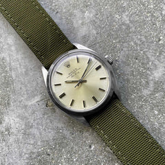 1979 Rolex Air King 34mm 5500 Silver Tropical Dial - Tobacco Patina on dial
