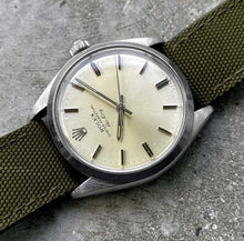 Load image into Gallery viewer, 1979 Rolex Air King 34mm 5500 Silver Tropical Dial - Tobacco Patina on dial
