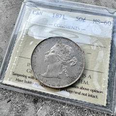 1871 Canada 50 Cent ICCS MS 60
