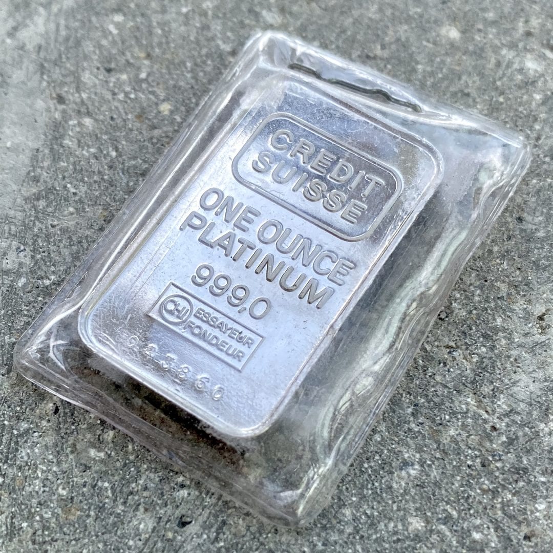 Credit Suisse 1oz .999 Fine Platinum Bar