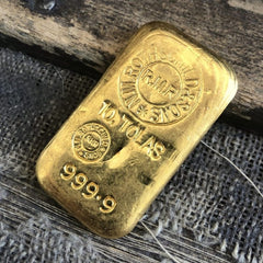 Rothschild 10 Tola .9999 Gold Poured Bar