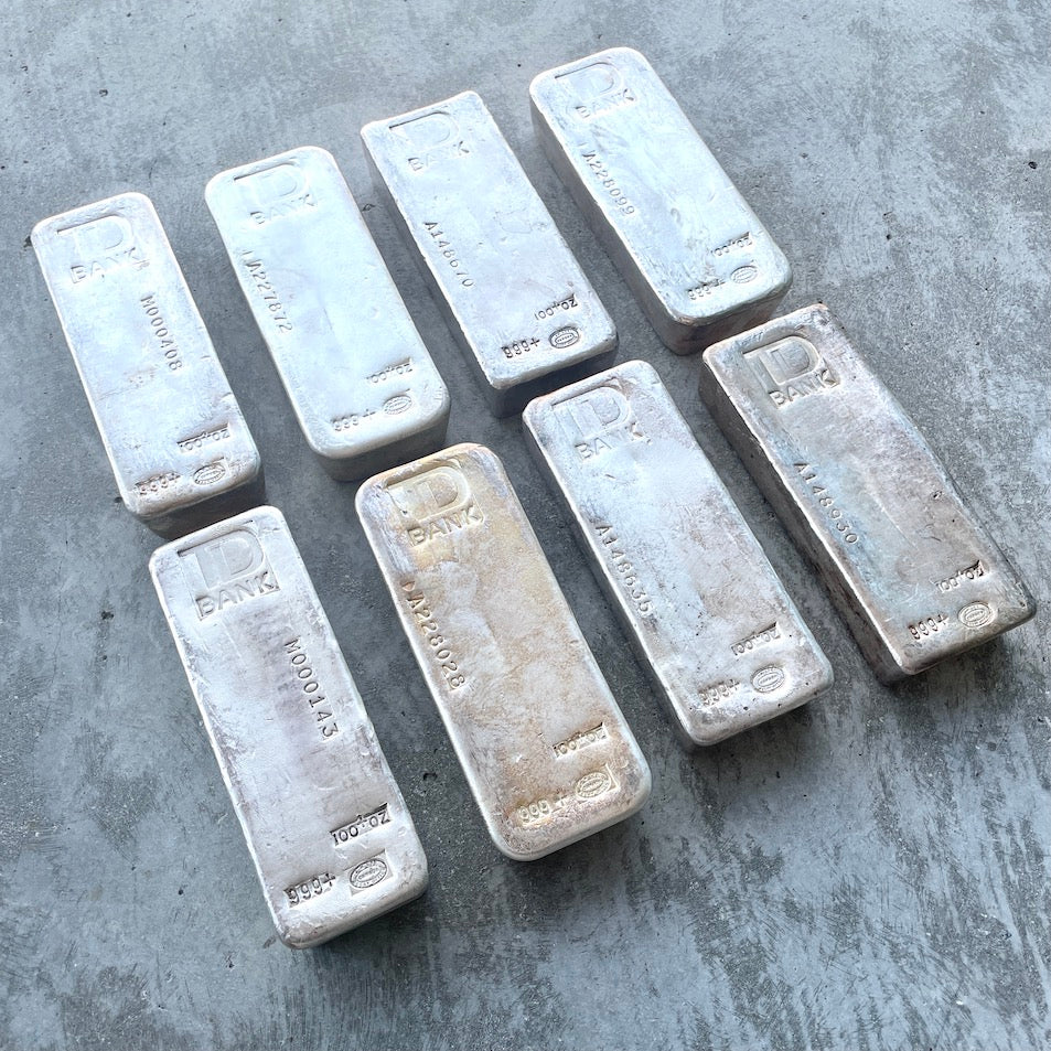 Vintage Johnson Matthey 100 oz .999 Silver Poured Bar TD Bank - Toronto Dominion Bank