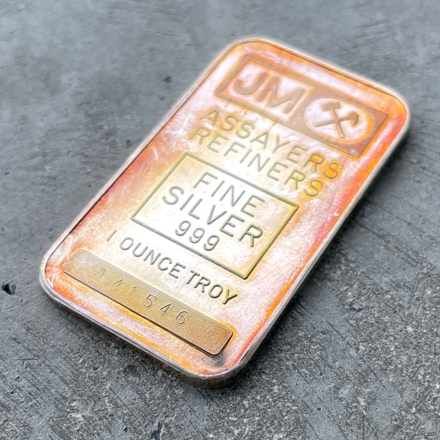 1930 - 1980 Johnson Matthey 1oz 50 Anniversary Silver bar