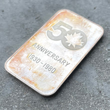 Load image into Gallery viewer, 1930 - 1980 Johnson Matthey 1oz 50 Anniversary Silver bar
