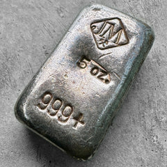 Vintage 5oz Johnson Matthey Silver Poured Bar