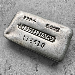 Vintage 5oz Engelhard Silver Poured Bar