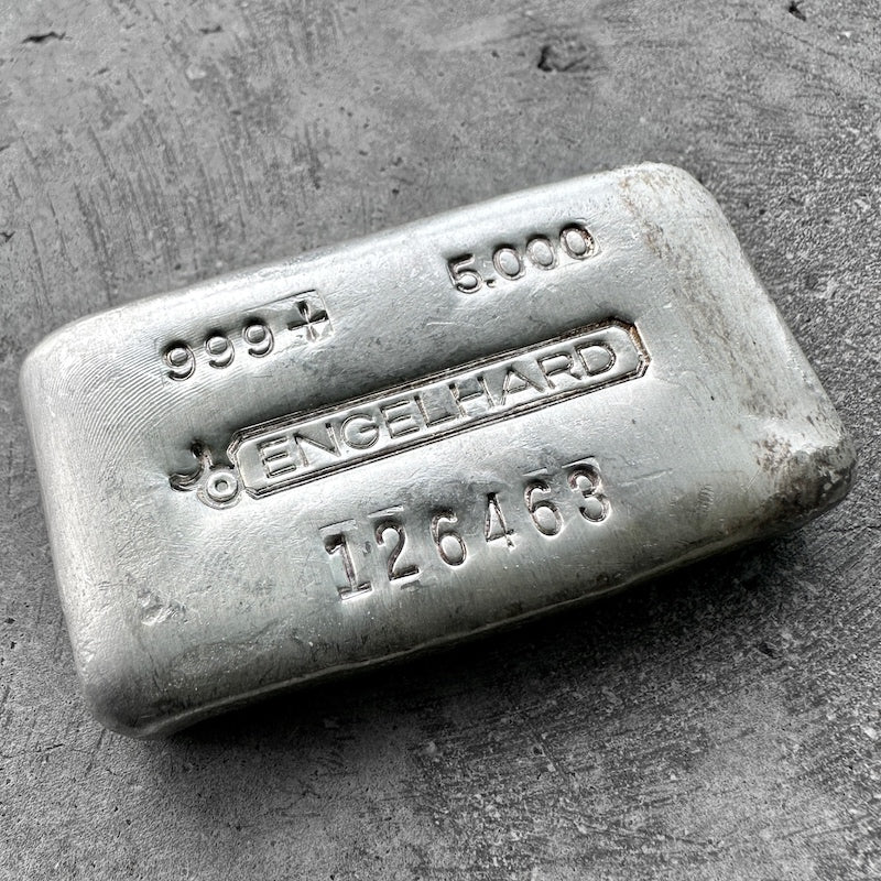Vintage Engelhard 5oz Silver Pour bar