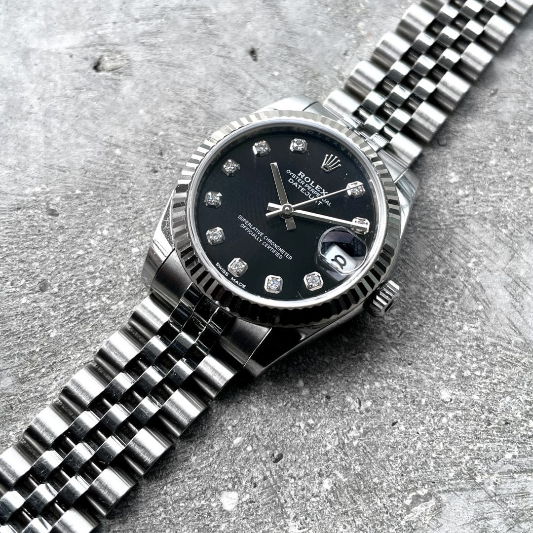 2017 Rolex Datejust 178274 - Black Dial with Factory Diamonds