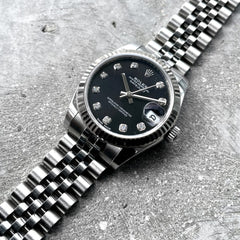 2017 Rolex Datejust 178274 - Black Dial with Factory Diamonds