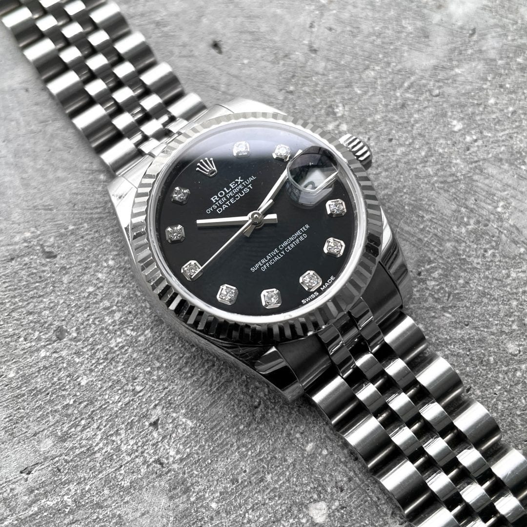 2017 Rolex Datejust 178274 - Black Dial with Factory Diamonds