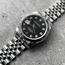 Load image into Gallery viewer, 2017 Rolex Datejust 178274 - Black Dial with Factory Diamonds
