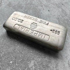 IRSCO Imperial Refining 20 oz .999 Silver Poured Bar – Incredible condition!