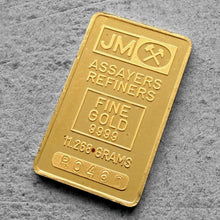 Load image into Gallery viewer, Johnson Matthey 11.268 Gram odd weigh Gold Bar
