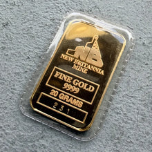 Load image into Gallery viewer, Johnson Matthey 20 Gram Gold New Britannia Mining Bar - Sealed
