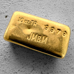 Johnson Matthey Company 10 oz TGM Tuscon Gold Mining Poured Bar .999 Fine JMC