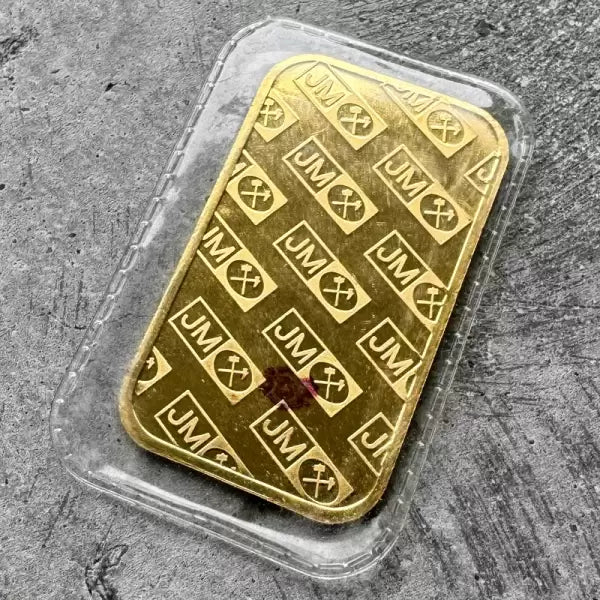 Johnson Matthey Logo back 1/2 oz Gold Bar Struck .9999+ Sealed