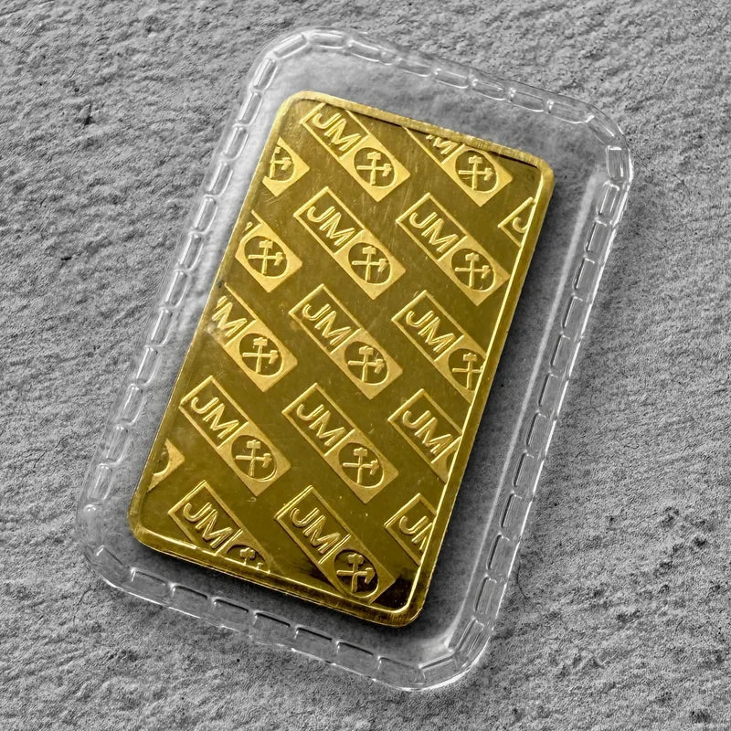 Johnson Matthey Logo back 10 Gram Gold Bar Struck .9999+