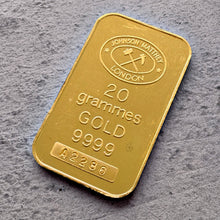 Load image into Gallery viewer, Johnson Matthey London 20 Gram Gold Bar
